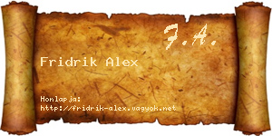 Fridrik Alex névjegykártya