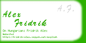 alex fridrik business card